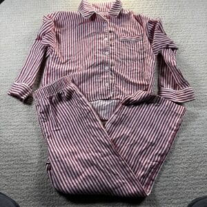Gap Kids Red & White Striped Flannel Pajama Set Size 8